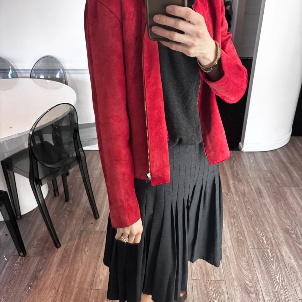 Red Leather Jacket - Women